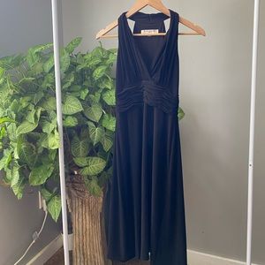EVAN-PICONE Black Long V-Neck Dress